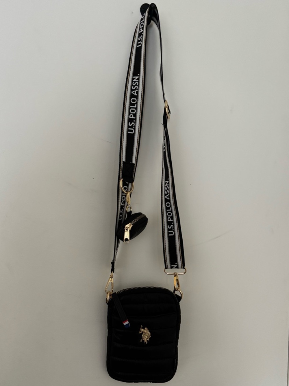 U.S. Polo Assn. Black Mini Crossbody with Branded Strap and tiny bag